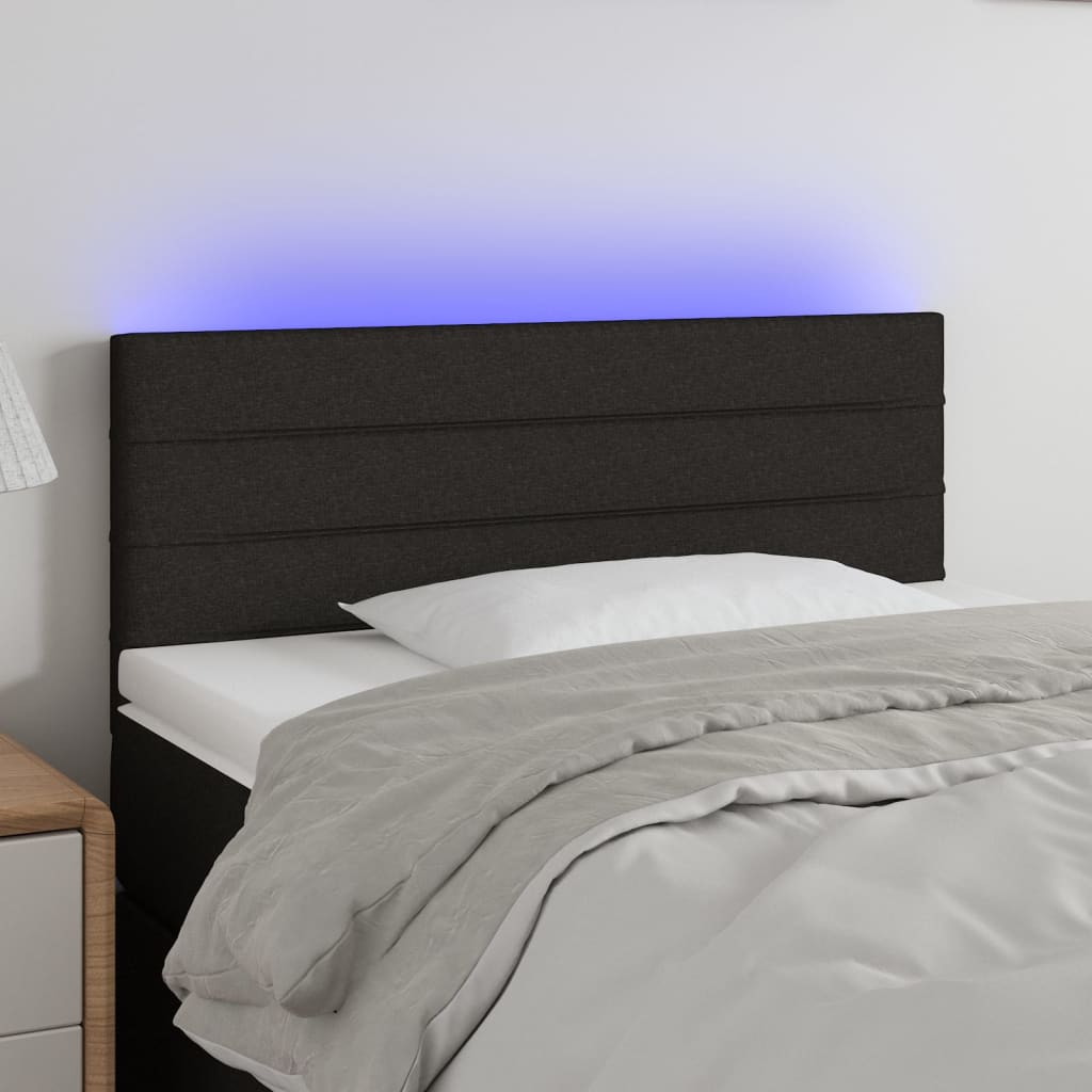 Vidaxl Zagłówek Do Łóżka Z Led, Czarny, 100X5X78/88 Cm, Tkanina