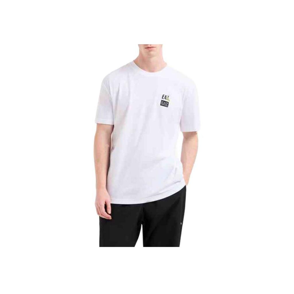 Emporio Armani Ss25 Logo Letter Print Crew Neck Pullover Short Sleeve T-Shirt Men T-Shirt Cream-White 7M000118-AF13244-U0002