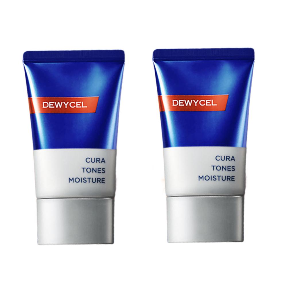 DEWYCEL Curatones Moisture Cream Dual Set 40ml + 40ml SPF 50+ PA++++ Long-Lasting Hydrating Sunscreen Brightening Tone-Up Base