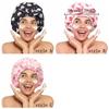 Polka Dots Double-layer Bath Cap Elastic Printed Bonnet Practical Shampoo Hat  Bathroom