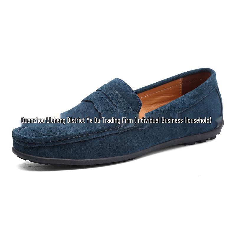 Men's Frosted Leather Slip-on Loafers - Lightweight, Simple, Plus Size, Four Seasons Wear