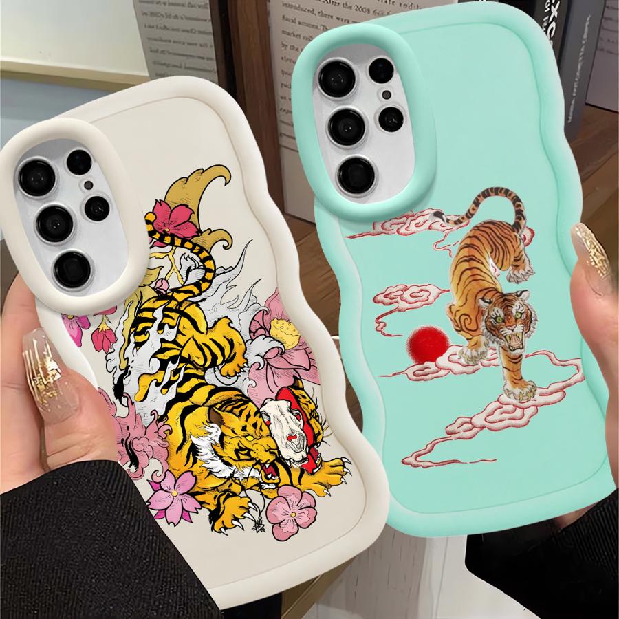 Flower Tiger Soft Phone Cover Case for Samsung Galaxy S23 Plus A26 A25 S22 Ultra S25 S24 S21 S20 FE A34 A54 A24 A36 A55 A35