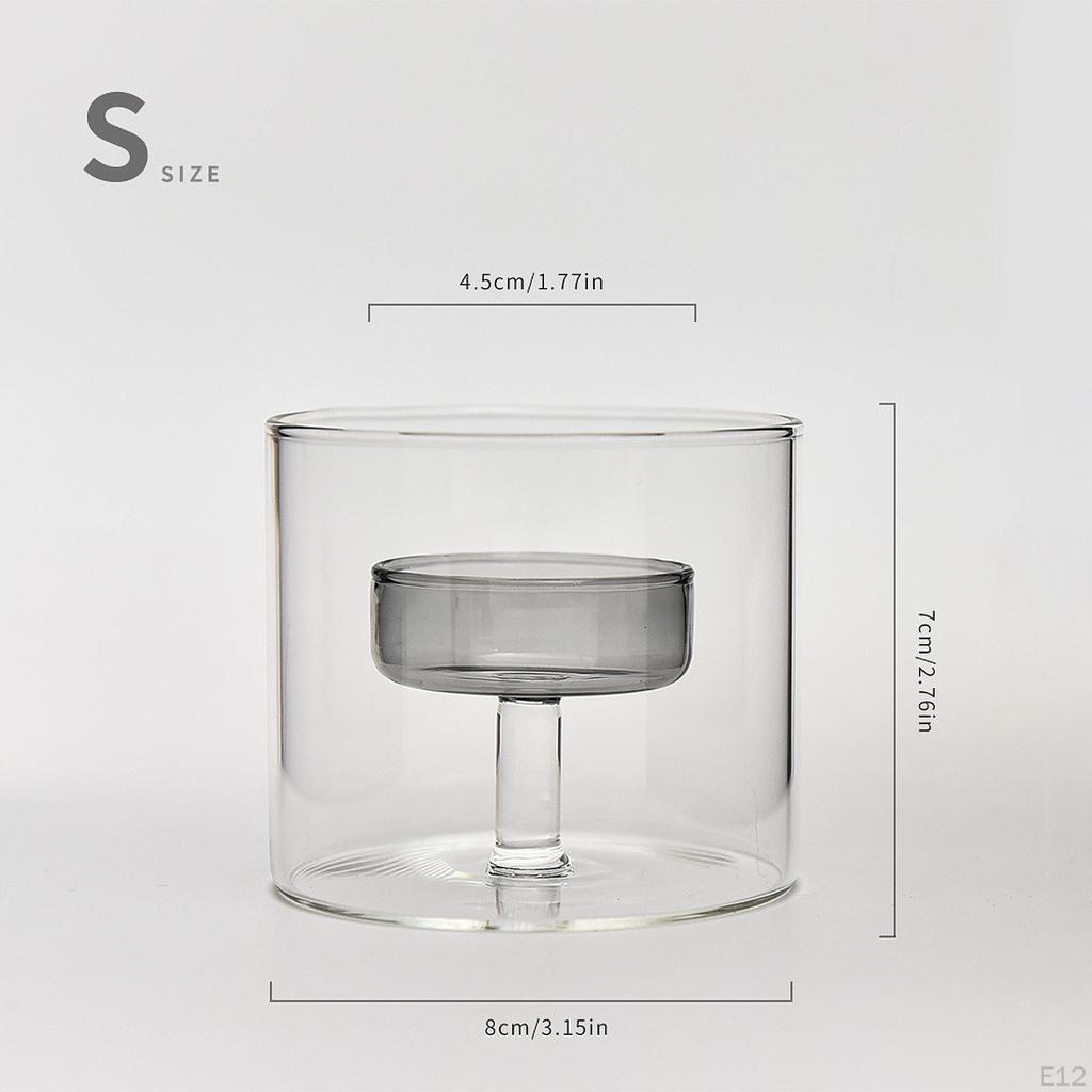 Čajová svíčka Držák Větruodolný Stojan na svíčku Skleněná Stolní Dekorace Kreativní Narozeninová Festivalová Dekorace