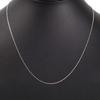 18K White Gold Curb Chain Wide Necklace, 2-Sided, 50cm, Thin, 1.2mm