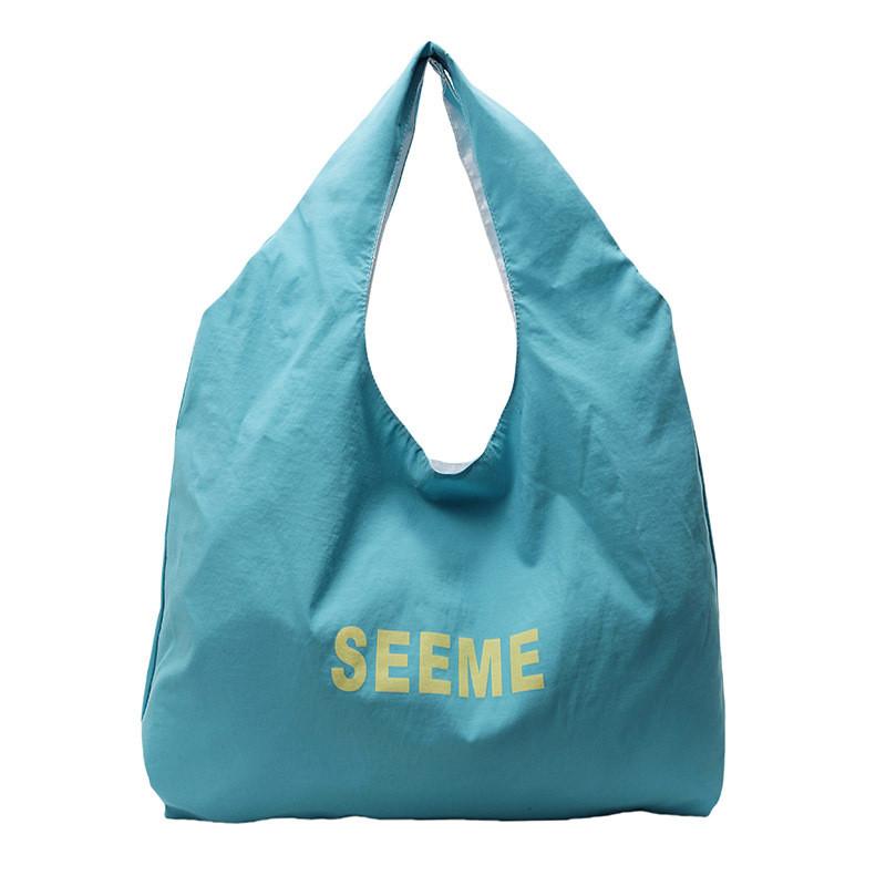 Nylon Tote Bag With Letter Print For Casual Daily Use Large Capacity Shoulder Bag