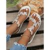 36-43 Size New Butterfly Rhinestone Flat Sandals with Soft Sole and Beach Heel Sandals