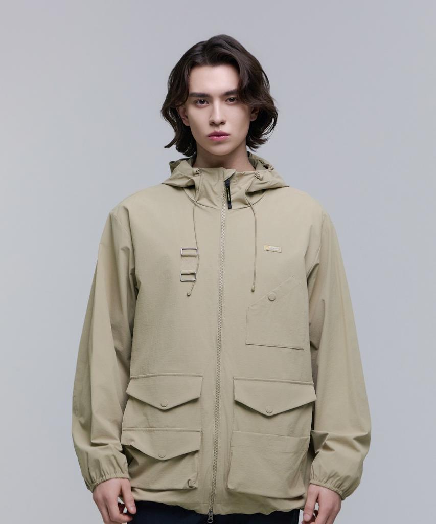 Nationalgeographic N251Ujp901 Multi-Pocket Hooded Mountain Jumper Sand Beige