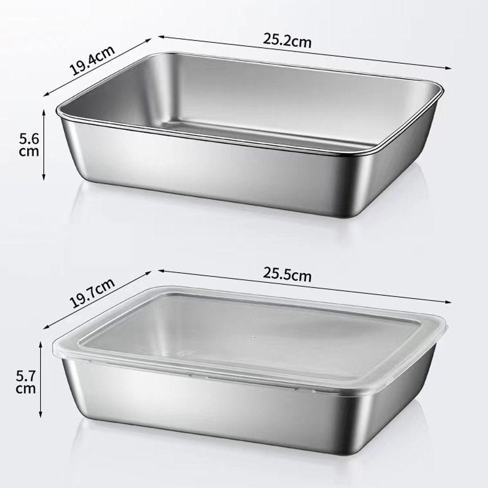 Leakproof Stainless Steel Food Containers Reusable Stackable Metal Lunch Box Lockable Clips Thickened Preservation Box Camping