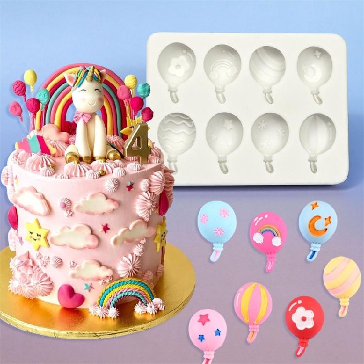 Practical Silicone Balloon Fondant Moulds Durable Silicone Cake Moulds with Balloon Pattern for Baking Enthusiasts