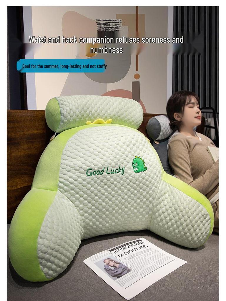 Cooling Bean Ice Animal-Shaped Lumbar Cushion - Cute Cartoon Dinosaur, Rabbit, Dolphin Headboard Pillow