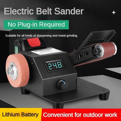 Mini Lijadora de Banda Recargable de 250W Micro Máquina Eléctrica de Pulido de Escritorio Herramienta de Afilado Portátil para el Hogar