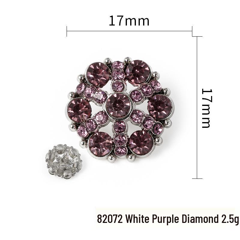 Luxury Rhinestone Metal Retro Buttons - Colorful Hollow Diamond Design with Alloy Base, Decorative Accessories