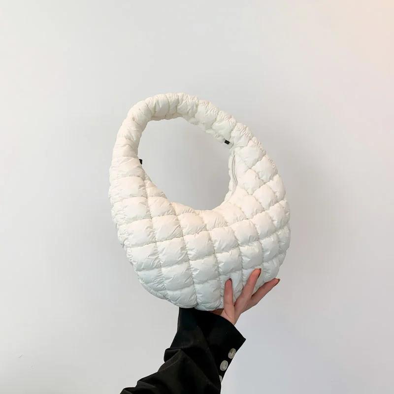 Quilted Embroidered Thread Women's Bag Pleated Cloud Mini Handbags Down Padded Lightweight Clutch Bag Cotton Small Shoulder Bags