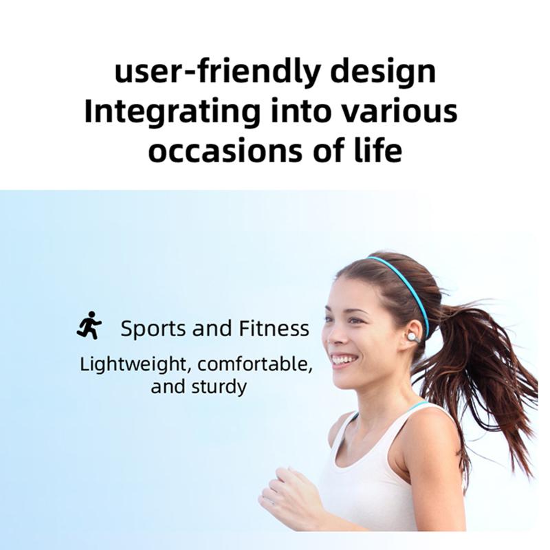 Ear Clip Wireless Earphone IPX5 Waterproof Sport Earphone Single Earbud Air Conduction Headphone HiFi Bass Painless Wear