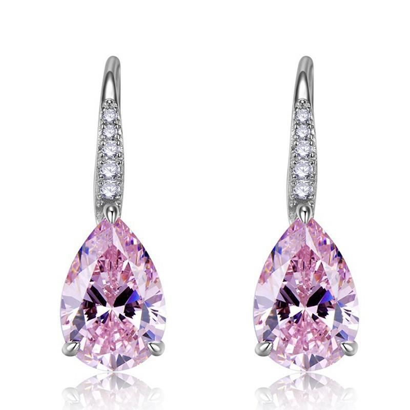 New Water Drop Pear Shaped Earhook Fashionable Simulation Exquisite Crystal Eardrop Charm