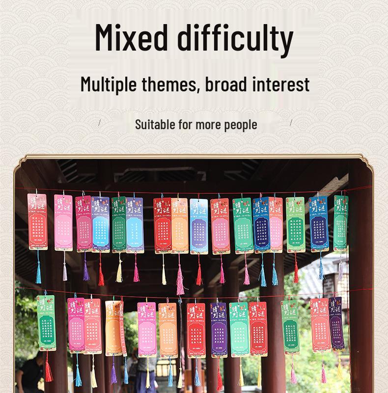 Mid-Autumn Festival Chinese Luminous Flower & Palace Lanterns with Riddle Hanging Ornaments