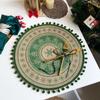 Round Tableware Mat Jute Coaster Santa Snowflakes Christmas Placemat  Home