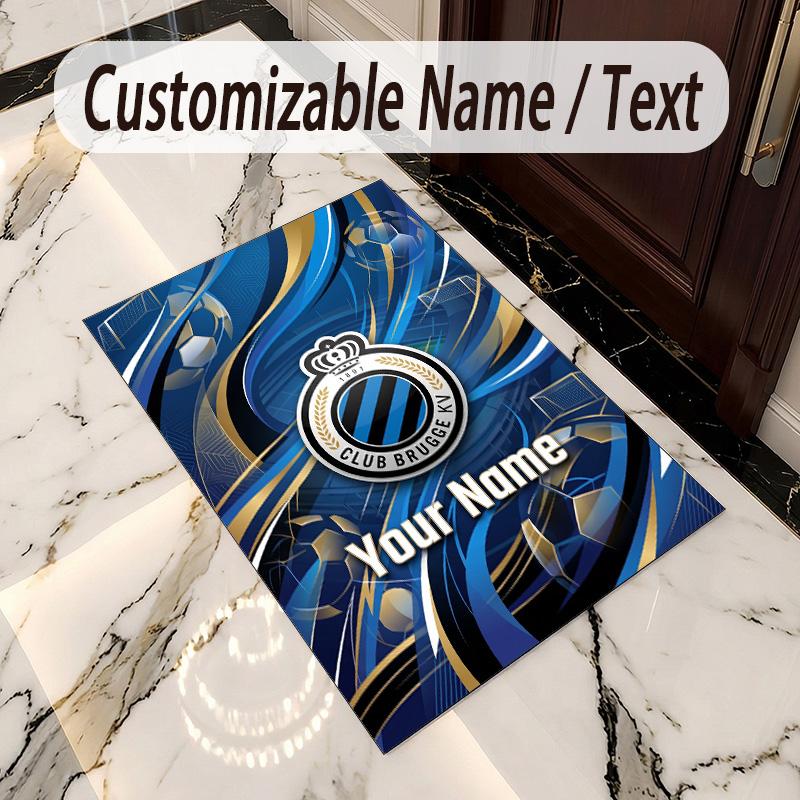 Crystal Velvet Rug Club Brugge FC Print Custom Name Text Floor Mat Home Decor