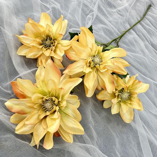 Artificial Dahlia Flowers Fake Flowers with Flexible Stem Reusable Faux Silk Flowers for Vase Floral Arrangement Wedding Bouquet Table Centerpieces