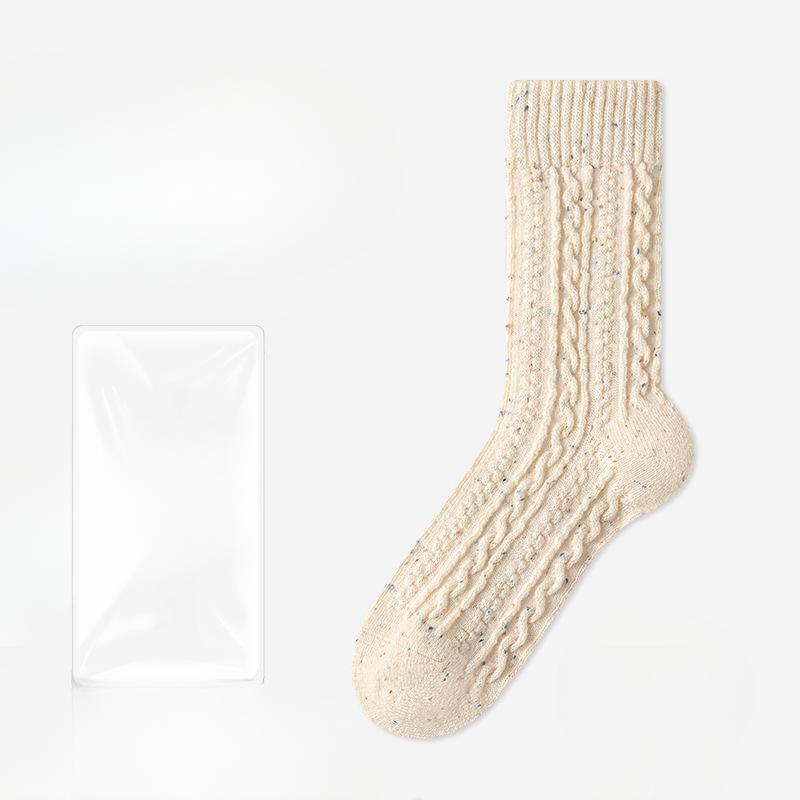 

Женские Весенне-Осенние Теплые Шерстяные Впитывающие Пот Дезодорирующие Дышащие Антибактериальные Дезодорант В Тюбике Махровые Носки 1 pair бежевый