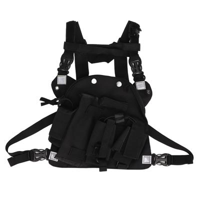Sac Harnais de Poitrine Radio Tissu Oxford Universel Poche de Poitrine Talkie-Walkie avec Épaule Réglable