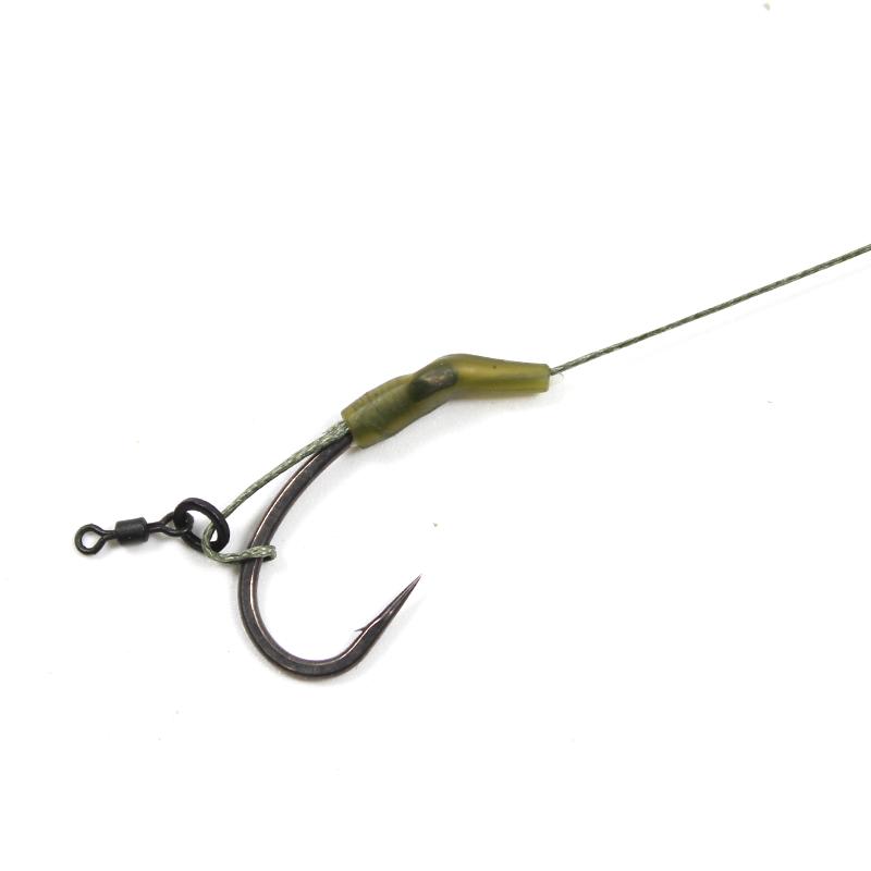 3pcs/pack Carp Fishing Rig Slip D Rig Hair Rig With Quick Change Swivel Curve Shank Hook Size 2/4/6 PTFE Coating High Carbon Steel