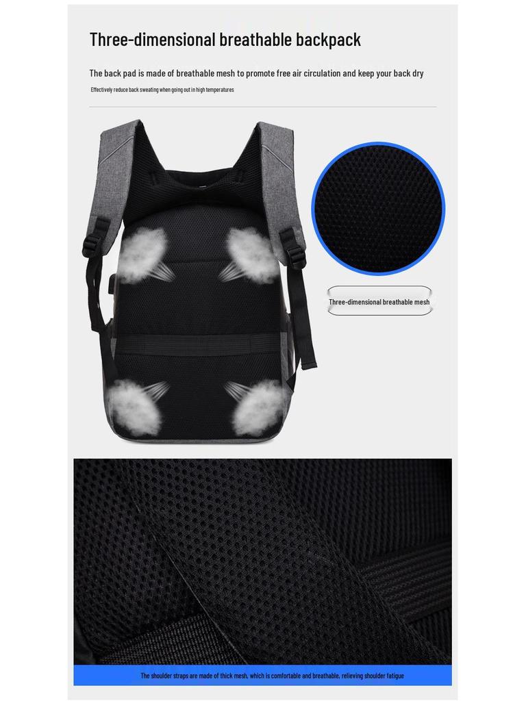 Multi-Function USB Travel Backpack: Large Capacity for Business & Casual Use