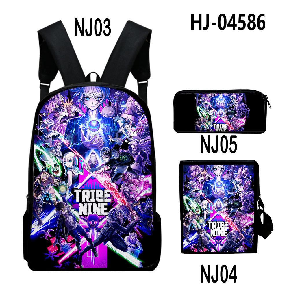 Classic Popular Cute Tribe Nine 3D Print 3pcs/Set Pupil School Bags Laptop Daypack Backpack Inclined Shoulder Bag Pencil Case