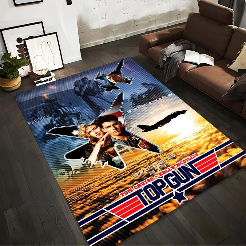 

Top Gun Themed Carpet with Fighter Jet and Sunset Background Design Suitable for use as an anti-slip for living room bedroom sofas 40x60cm( 15x23in )