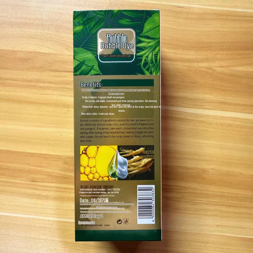 500ML Bubble Green Plant Hair Dye Cream - No Scalp Stains