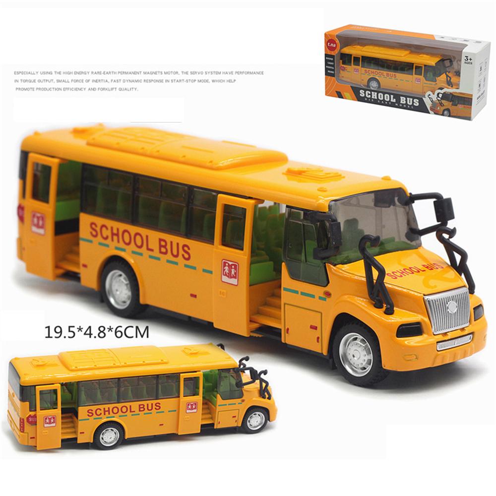 1/32 Model School Bus, Casting Alloy Openable Door Toy Car with Lights Sounds Fuel System Parts for Boy Girl Combustion Engines Parts