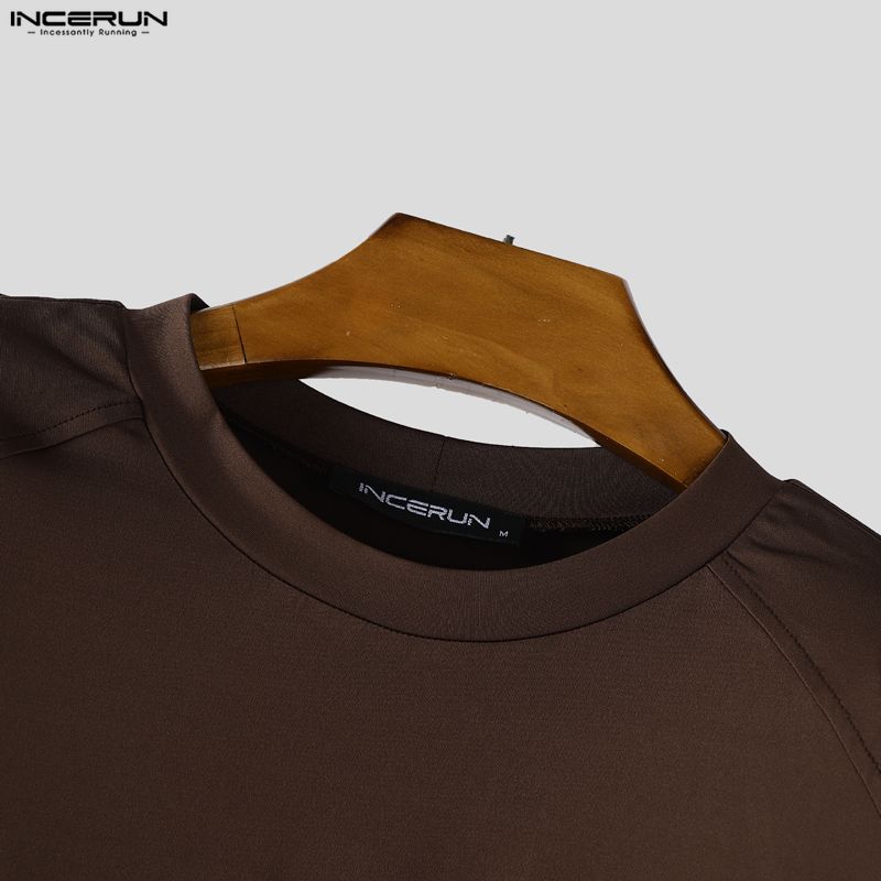 INCERUN Men Long Sleeve Cutout Fitted Briefs Bodysuits Jumpsuits Underwear Playsuits