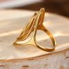 Retro Geometric Spiral Swirl Open Ring Stainless Steel Gold Color Trendy Finger Rings Minimalist Jewelry Gift Wholesale