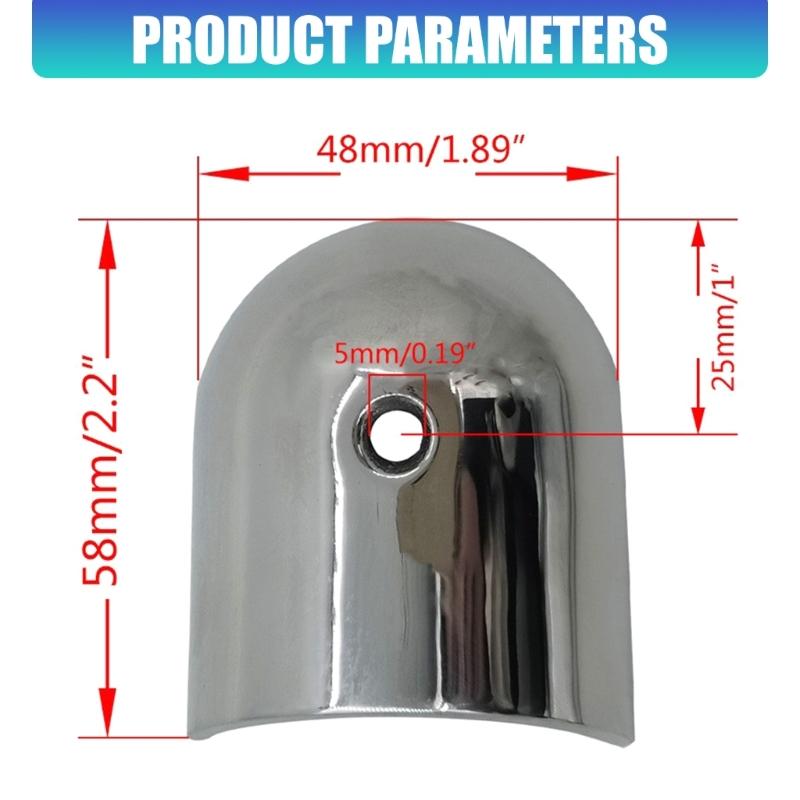 Stainless Steel Marine End Cap Cover, Rounded Polished Guard with Flush Countersunk Hole for Boat Rail and Trim End Repair Use Part