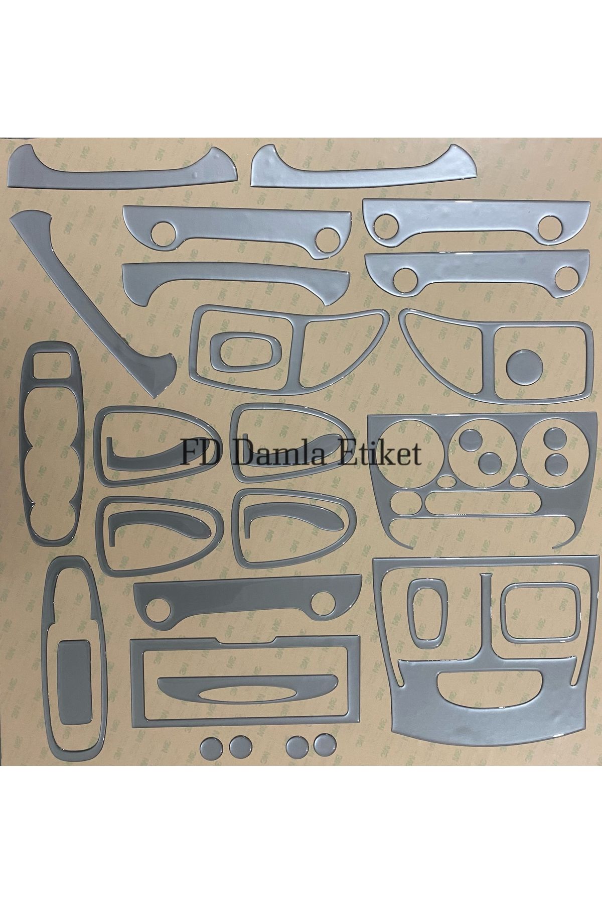 

Hyundai Accent Admira 2001 - 2005 Torpido, Konsol, Trim, Göğüs Maun Kaplama Gümüş Gri Renk