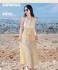 Dopamine Stunning Women's Three-Piece Plus Size Bikini Set with Long Skirt for Beach Vacation