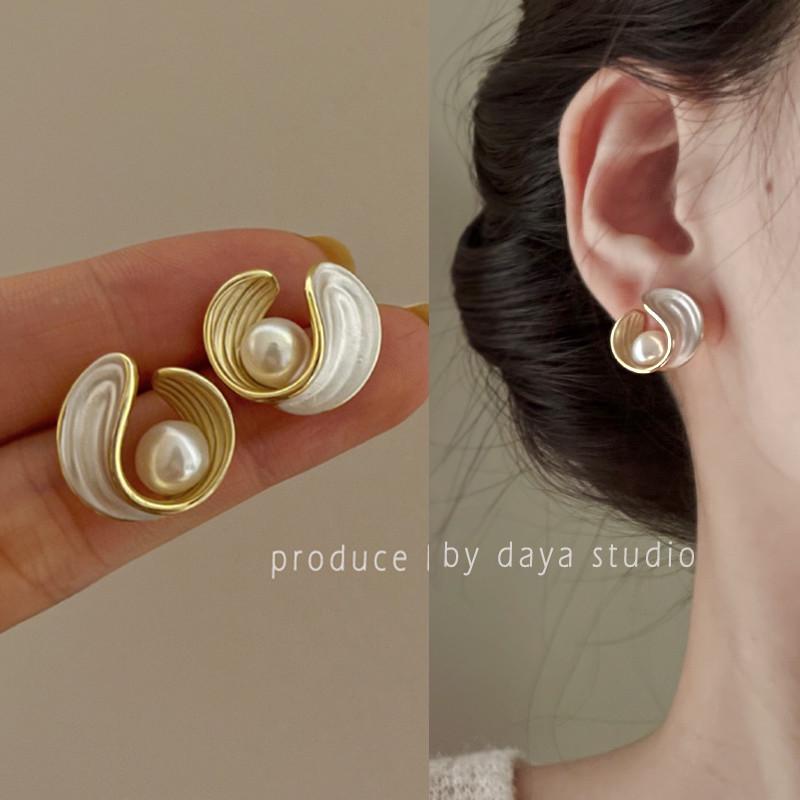 Korean Pearl Tassel Earrings with Silver Needle