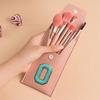 8Pcs Makeup Brush Set Portable Cosmetic Kit Pack Beauty Tool PU Bag Travel Organizer Initiial Chenille Embroidery Letter Pattern