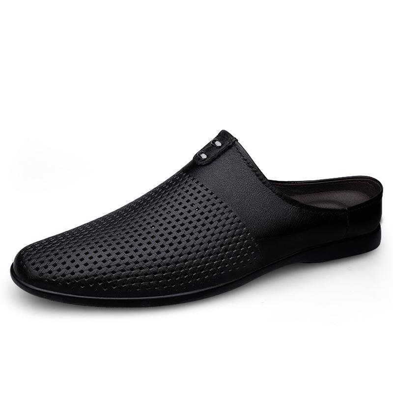 Fashion British Style Retro Brown Men's Leather Casual Shoes Versatile for Commuting Flat Bottomed Loafers Anti Slip Men's Driving Shoes