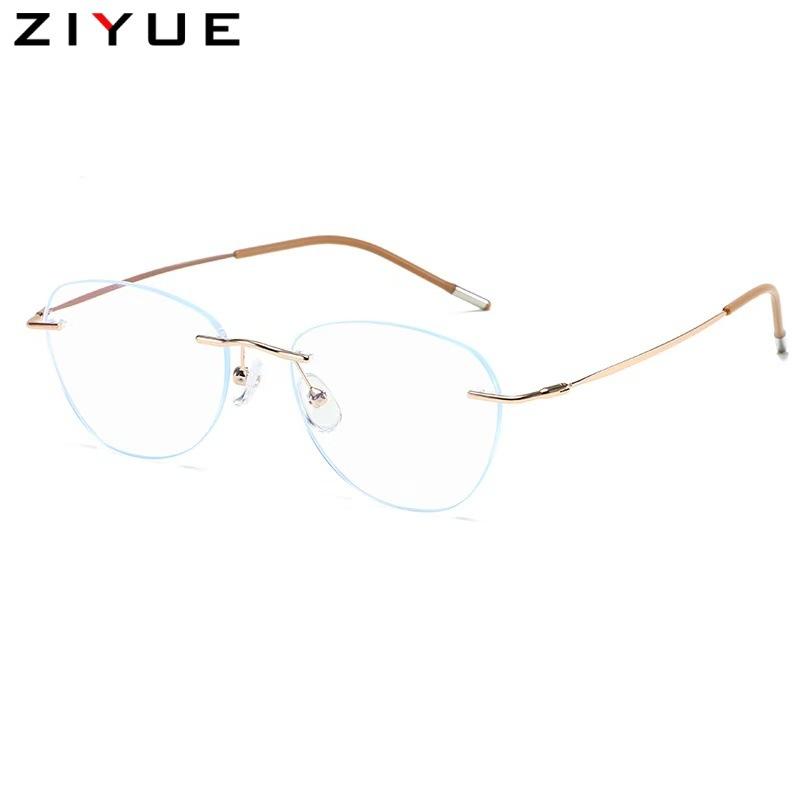 For Women with Myopia Can Be Matched with Degree Flat Glasses, Small Frame, High Intelligence, Pure Desire, Plain Face, Gold Silk Glasses Frame.
