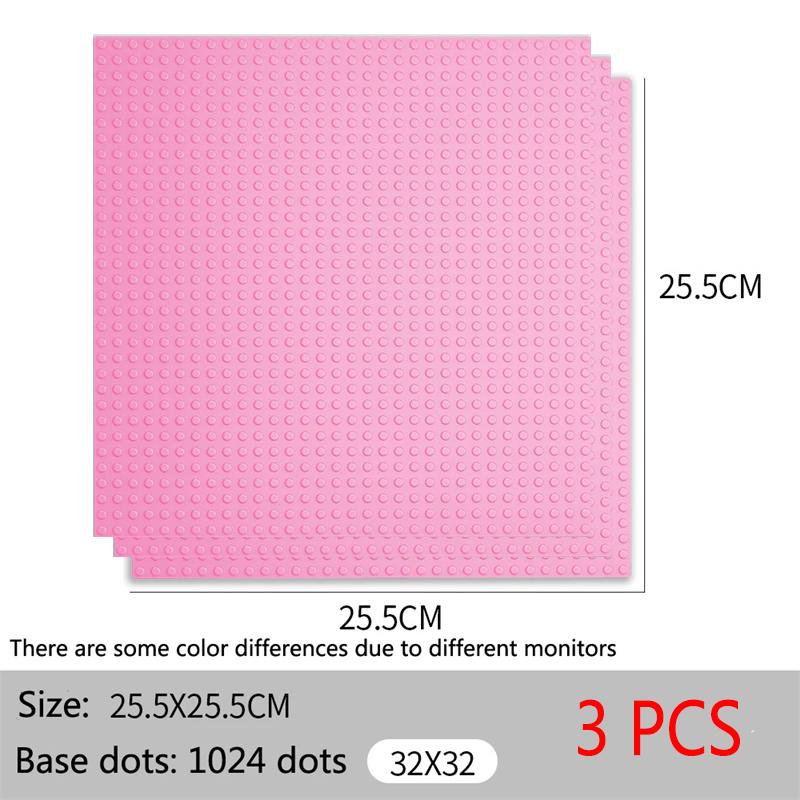 Non-Toxic 3Pcs Classic Base Plates Blocks 32X32 32X16 Dots Building Baseplates Bricks Assembly City Road Moc Friends City Toys