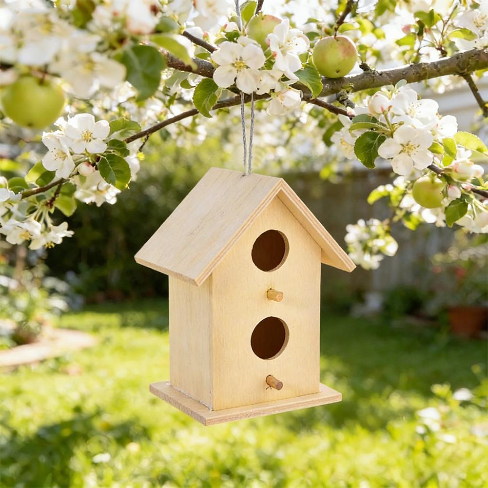 Wooden Mini Bird Cage Outdoor Hanging Birdhouse Box Wooden Bird Parrot Nest Bird Products Garden Bird Cages Home Yard Decoration