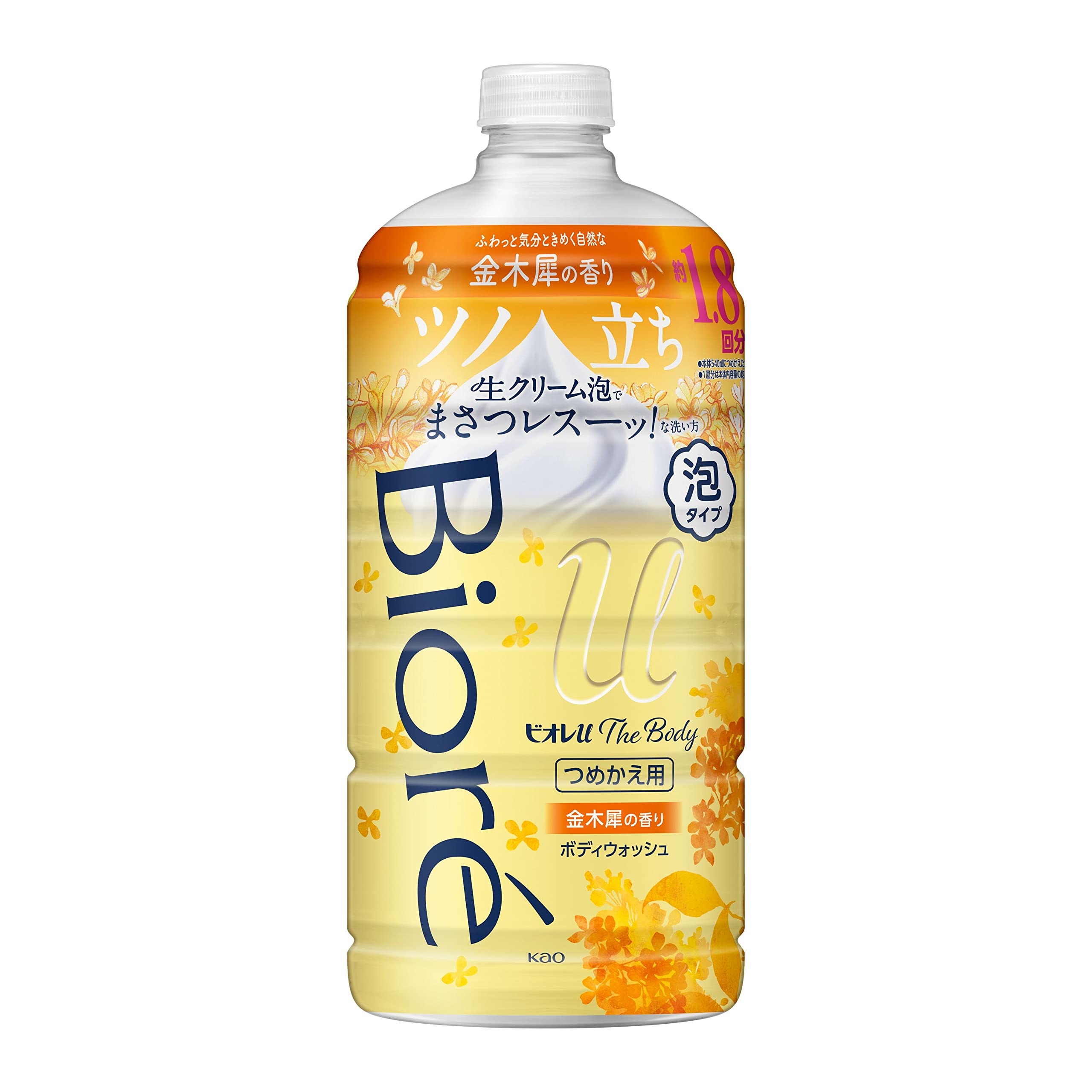 Biore u [Large Capacity] The Body Foaming Type Refill 780ml [Highly Lubricating Creamy Foam] Body Soap, Osmanthus Scent