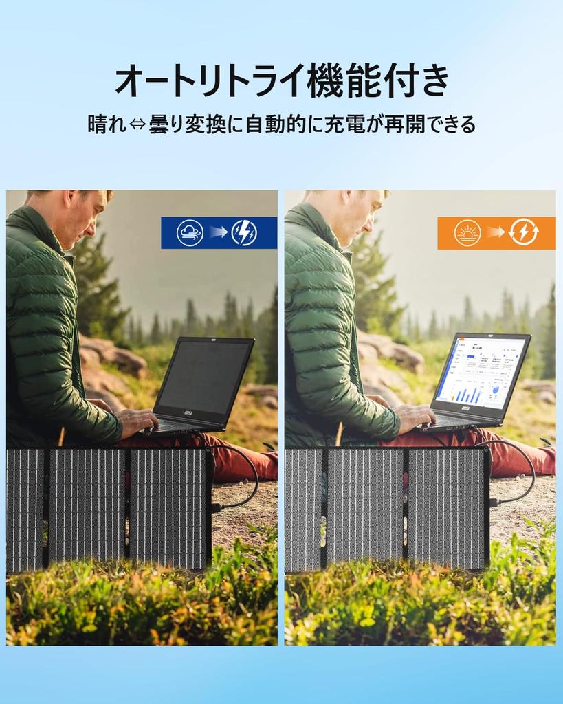 ELECAENTA 40W Solar Charging Lightweight IP68 ETFE Solar for Charging Mobile and Portable Power Outdoor and Emergency Preparedness Panel,