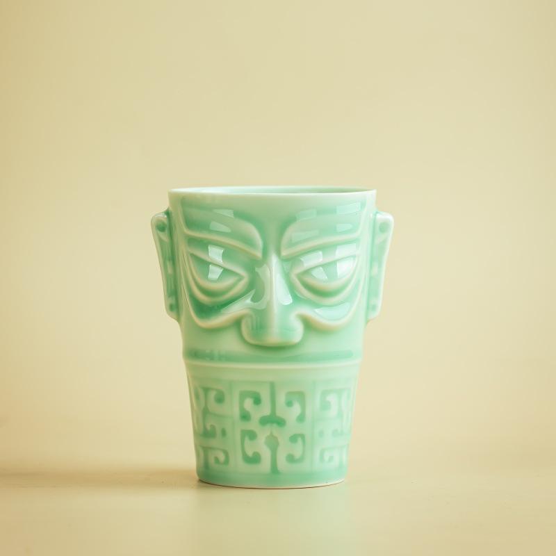 

Керамическая кружка Sanxingdui с крышкой - Универсальная для чая, воды, вина, коктейлей или колы 301-400ml