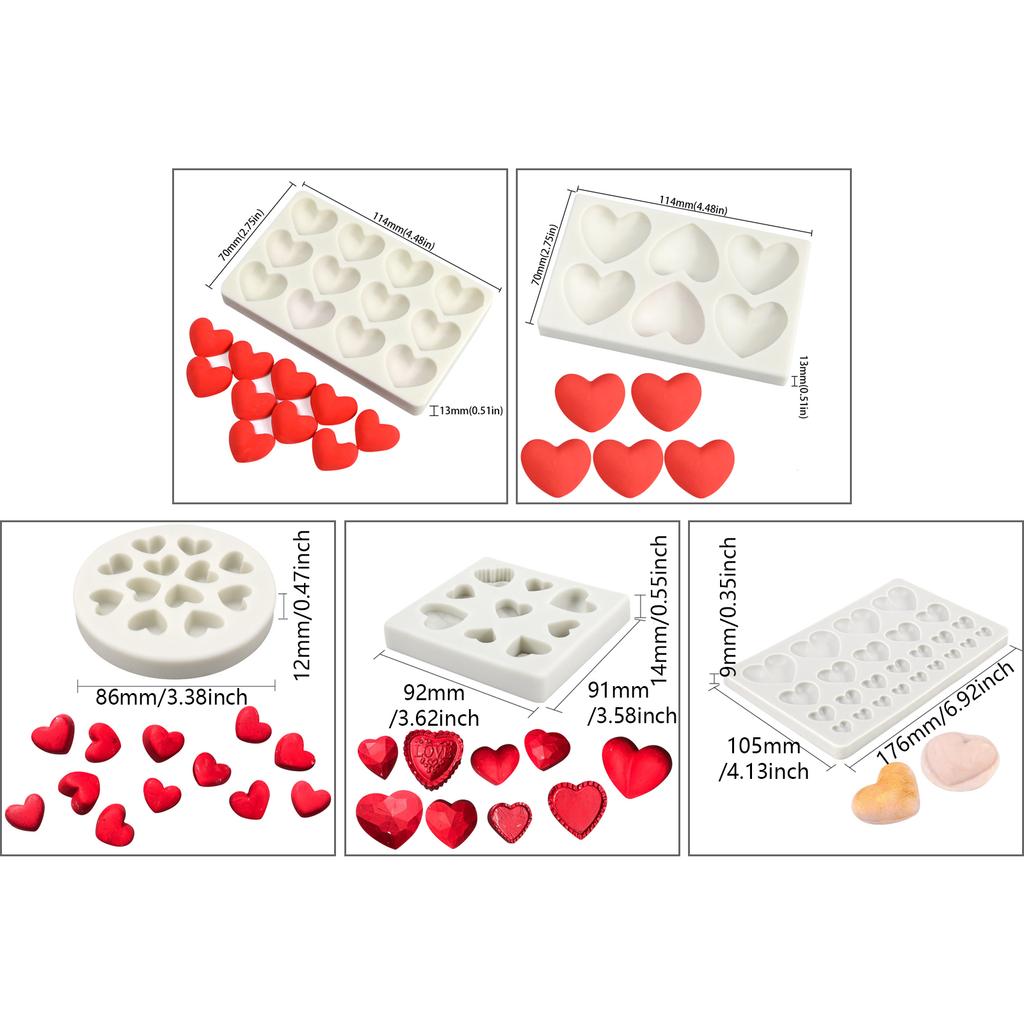 Multi Cavity Silicone Bakewares Heart Shaped Molds for Chocolate Cake Fondant Candy Baking Tool Kitchen Accessories