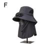(Dark Grey) Wide Brim Solar Fan Outdoor Sunscreen Sun Hat With Fan and Mask Hot 2024