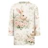 Women's Fashion Casual Sleeve Easter Elements Print Round Neck Top