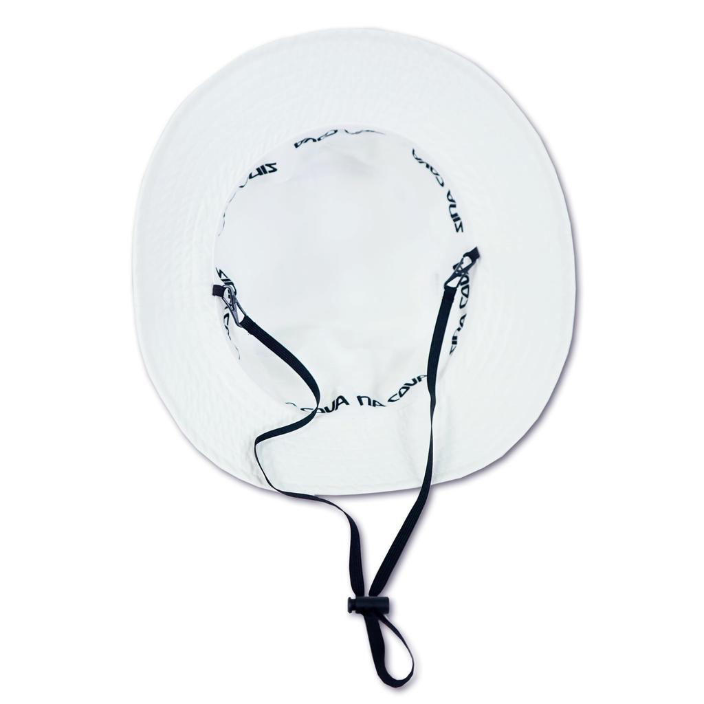 [Sinacoba] Sahari Men's 100% Polyester Taffeta Head Circumference 59cm Adjustable Size Ventilation Embroidery 24177730 (White) F