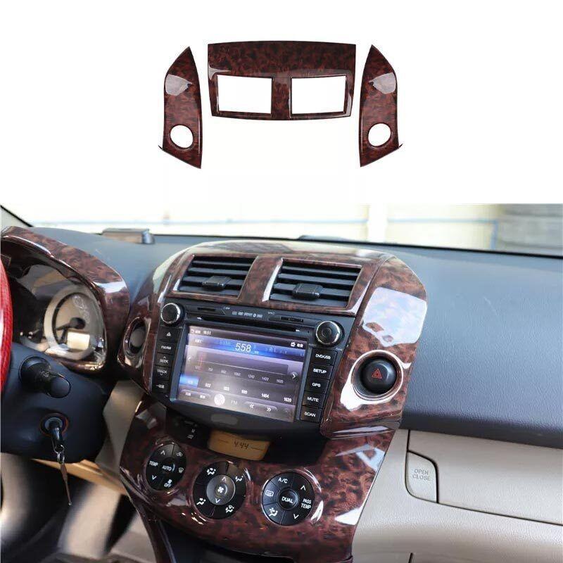 2006-2012 For Toyota RAV4 Central Control Navigation Frame Wood Grain Cover Trim